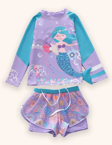 Mermaid Long Sleeve Sports Swimsuit